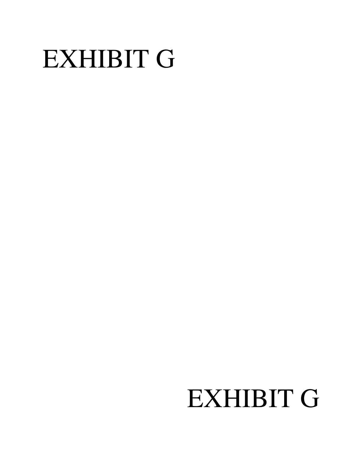 First page preview of Exhibit G - Community Note
