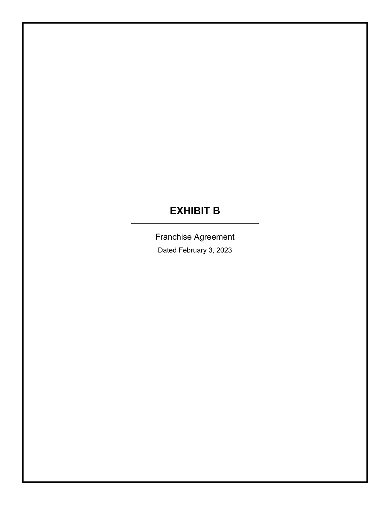 First page preview of Exhibit B - Franchise agreement